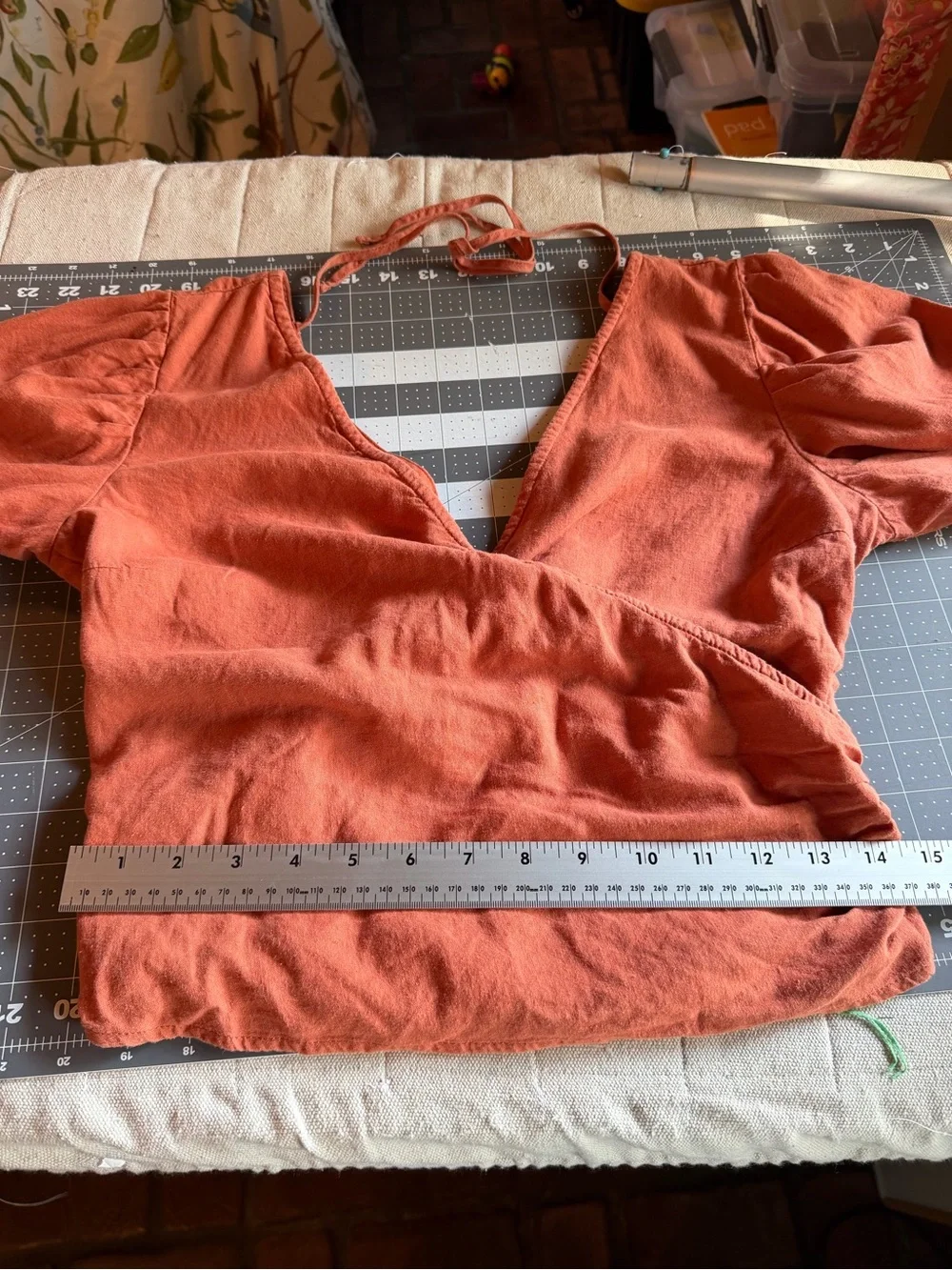 Abercrombie & Fitch Rust Wrap-Style Blouse